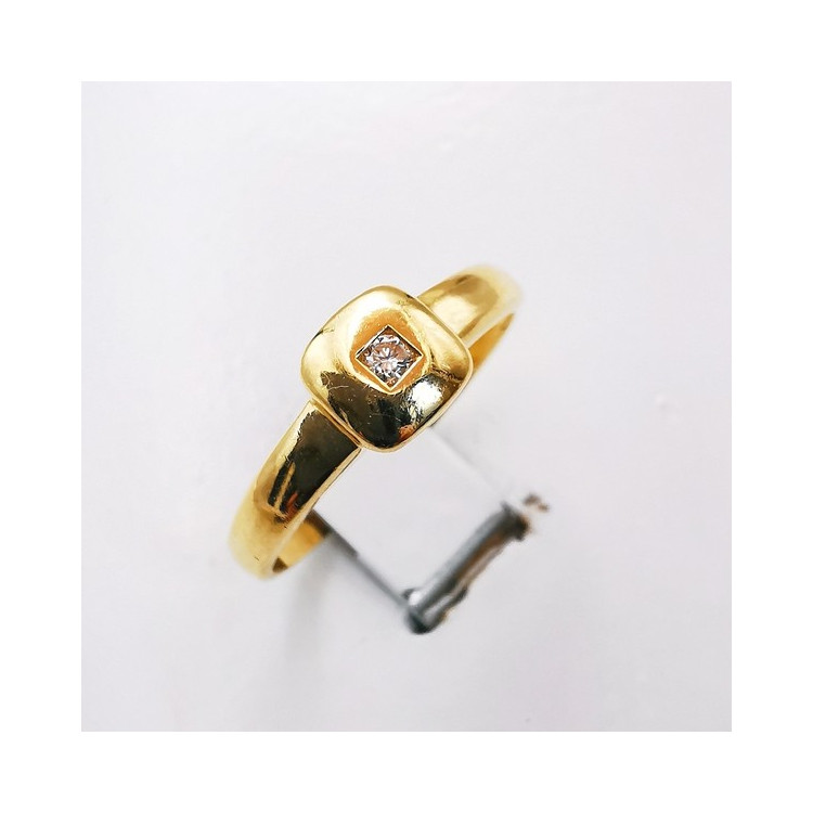 Bague Diamant Or Jaune 750 - 18 carats ( Bijou d'occasion)