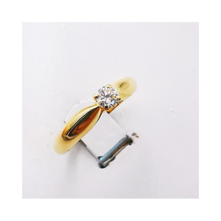 Bague Solitaire Diamant 0.17 carats Or Jaune - 18 carats (Bijou d'occasion)