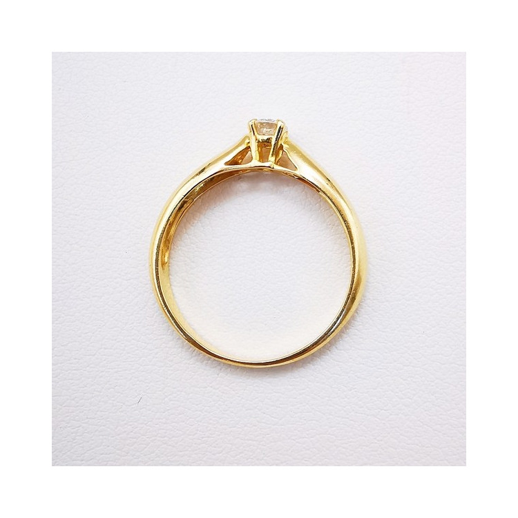 Bague Solitaire Diamant 0.17 carats Or Jaune - 18 carats (Bijou d'occasion)