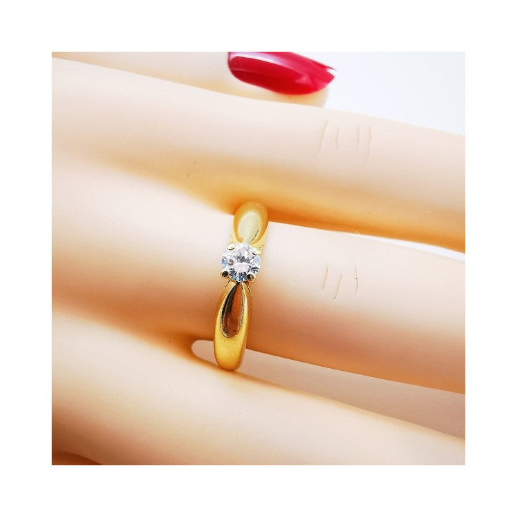 Bague Solitaire Diamant 0.17 carats Or Jaune - 18 carats (Bijou d'occasion)