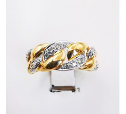 Bague Entrelacée Diamants Or Jaune750 - 18 carats (Bijou d'Occasion)