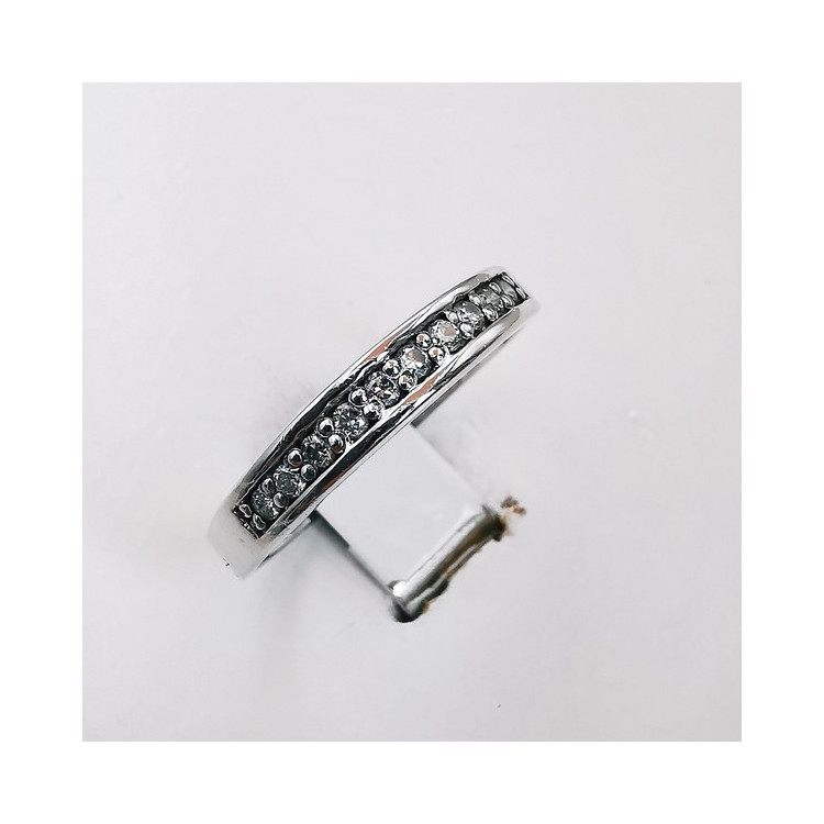 Demi alliance Diamants Or Blanc 750 - 18 carats (Bijou Occasion)