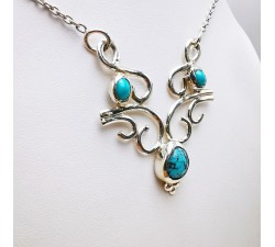 Collier Turquoise Argent (Pièce Unique)