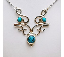 Collier Turquoise Argent (Pièce Unique)