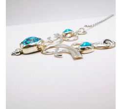 Collier Turquoise Argent (Pièce Unique)