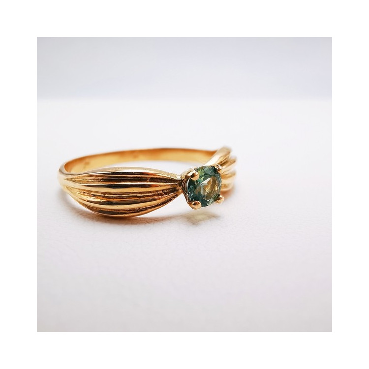 Bague Saphir vert Or Rose 750 - 18 carats