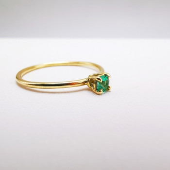 Bague "Origine" Emeraude Petit Modèle Or Jaune 750 - 18 carats