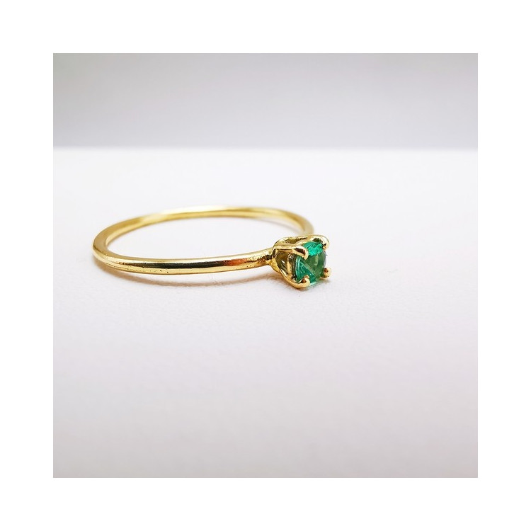 Bague "Origine" Emeraude Petit Modèle Or Jaune 750 - 18 carats