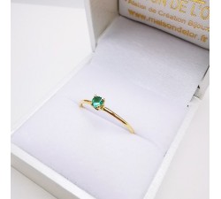 Bague "Origine" Emeraude Petit Modèle Or Jaune 750 - 18 carats