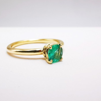 Bague "Origine" Emeraude Grand Modèle Or Jaune 750 - 18 carats