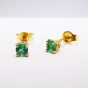 Boucles d'oreilles "Origine" Emeraude Petit Modèle Or Jaune 750 - 18 carats