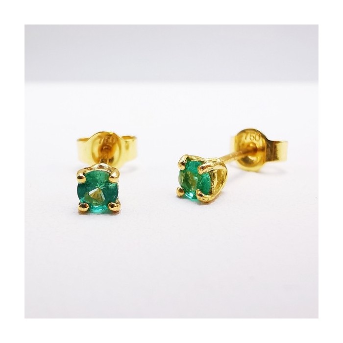 Boucles d'oreilles "Origine" Emeraude Petit Modèle Or Jaune 750 - 18 carats