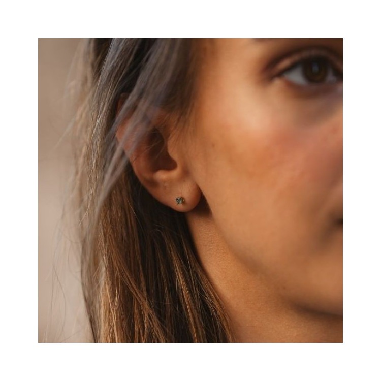 Boucles d'oreilles "Origine" Emeraude Petit Modèle Or Jaune 750 - 18 carats