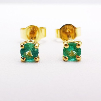 Boucles d'oreilles "Origine" Emeraude Petit Modèle Or Jaune 750 - 18 carats