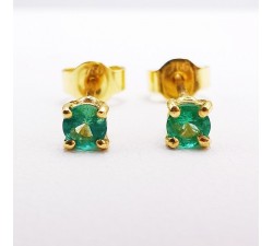 Boucles d'oreilles "Origine" Emeraude Petit Modèle Or Jaune 750 - 18 carats