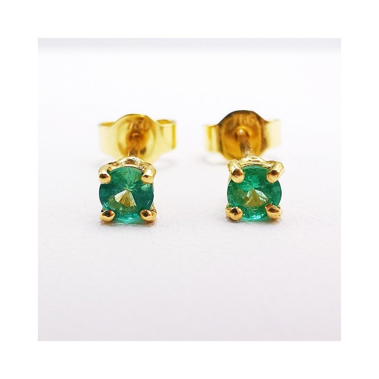 Boucles d'oreilles "Origine" Emeraude Petit Modèle Or Jaune 750 - 18 carats
