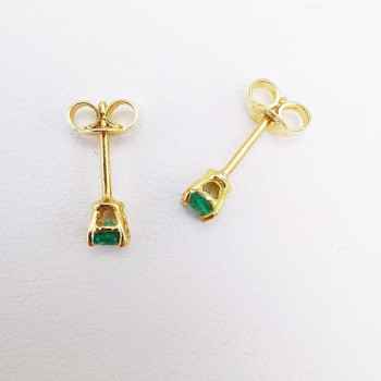 Boucles d'oreilles "Origine" Emeraude Petit Modèle Or Jaune 750 - 18 carats
