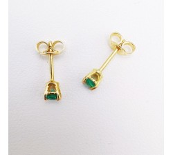 Boucles d'oreilles "Origine" Emeraude Petit Modèle Or Jaune 750 - 18 carats