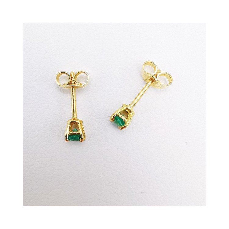 Boucles d'oreilles "Origine" Emeraude Petit Modèle Or Jaune 750 - 18 carats