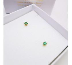 Boucles d'oreilles "Origine" Emeraude Petit Modèle Or Jaune 750 - 18 carats