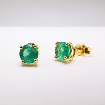 Boucles d'oreilles "Origine" Emeraude Grand Modèle Or Jaune 750 - 18 carats