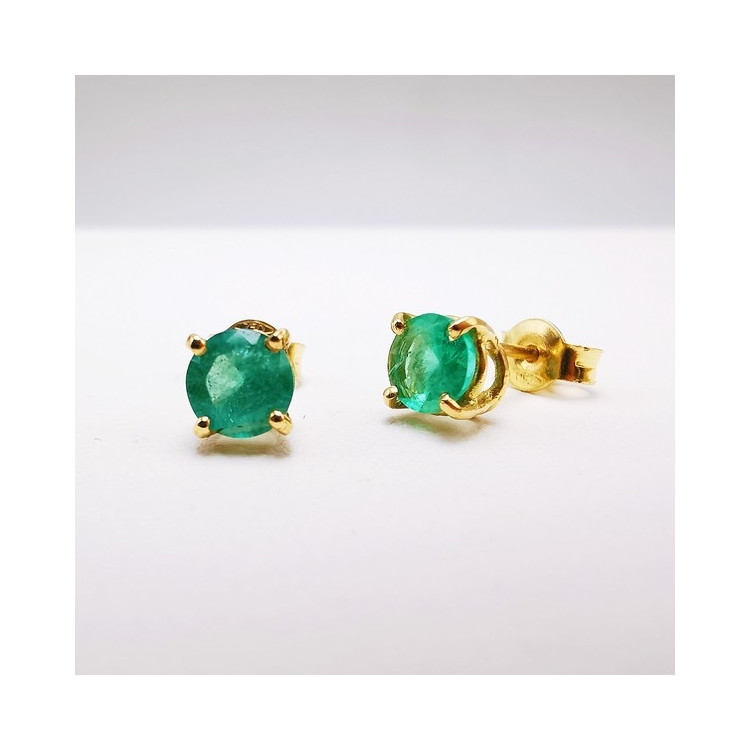 Boucles d'oreilles "Origine" Emeraude Grand Modèle Or Jaune 750 - 18 carats