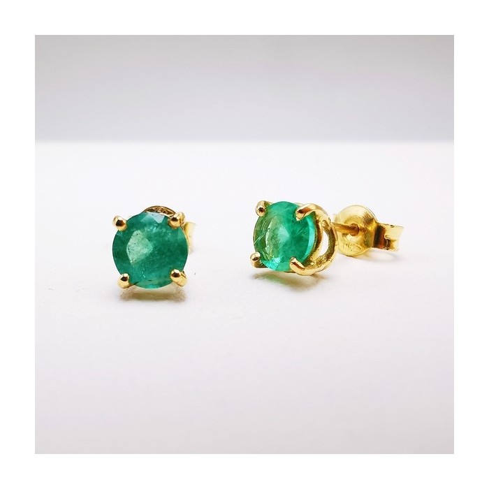 Boucles d'oreilles "Origine" Emeraude Grand Modèle Or Jaune 750 - 18 carats