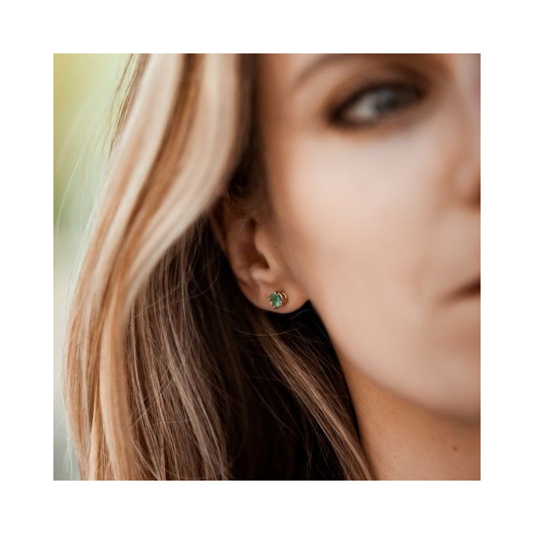 Boucles d'oreilles "Origine" Emeraude Grand Modèle Or Jaune 750 - 18 carats