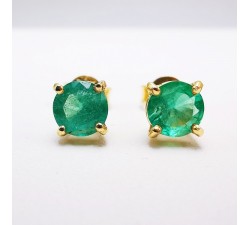 Boucles d'oreilles "Origine" Emeraude Grand Modèle Or Jaune 750 - 18 carats