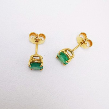 Boucles d'oreilles "Origine" Emeraude Grand Modèle Or Jaune 750 - 18 carats