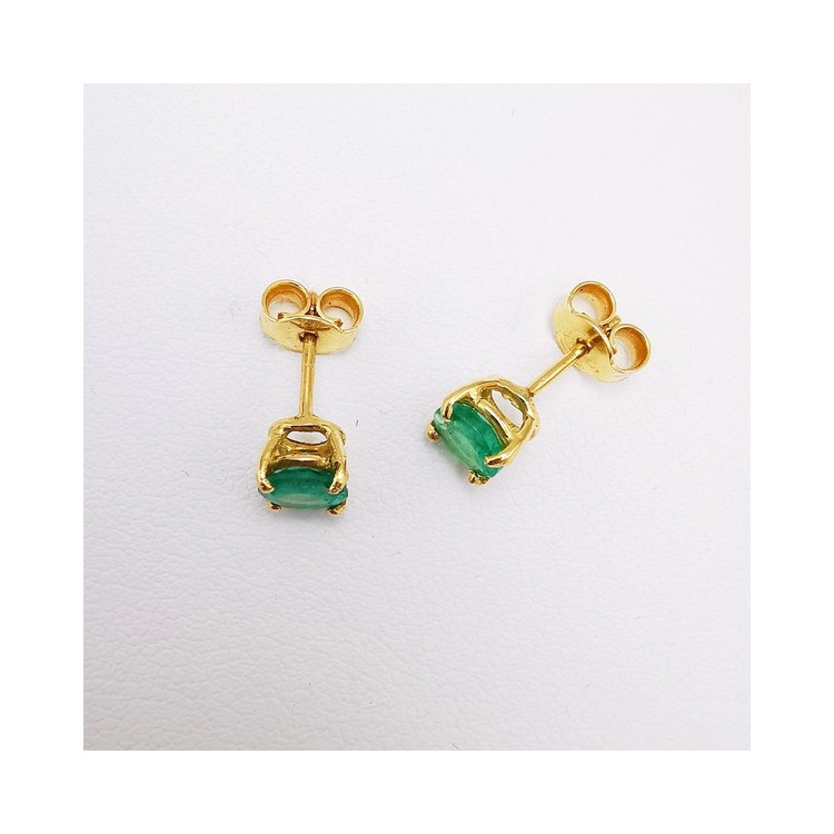 Boucles d'oreilles "Origine" Emeraude Grand Modèle Or Jaune 750 - 18 carats