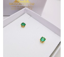 Boucles d'oreilles "Origine" Emeraude Grand Modèle Or Jaune 750 - 18 carats