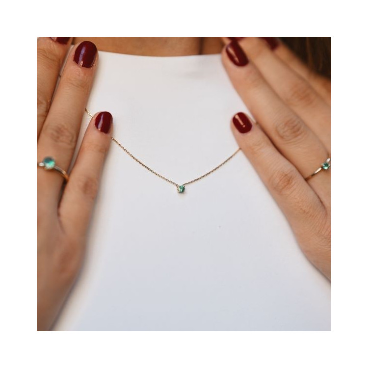 Collier "Origine" Emeraude Petit Modèle Or Jaune 750 - 18 carats