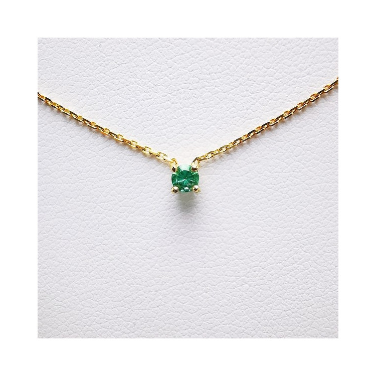 Collier "Origine" Emeraude Petit Modèle Or Jaune 750 - 18 carats