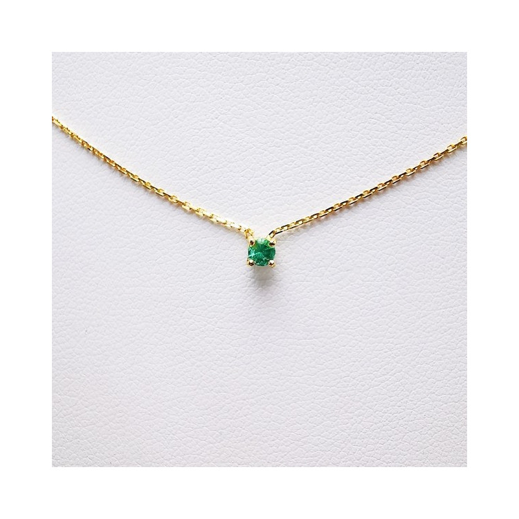 Collier "Origine" Emeraude Petit Modèle Or Jaune 750 - 18 carats