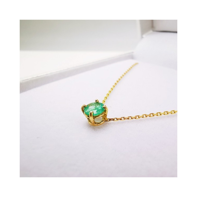 Collier "Origine" Emeraude Grand Modèle Or Jaune 750 - 18 carats