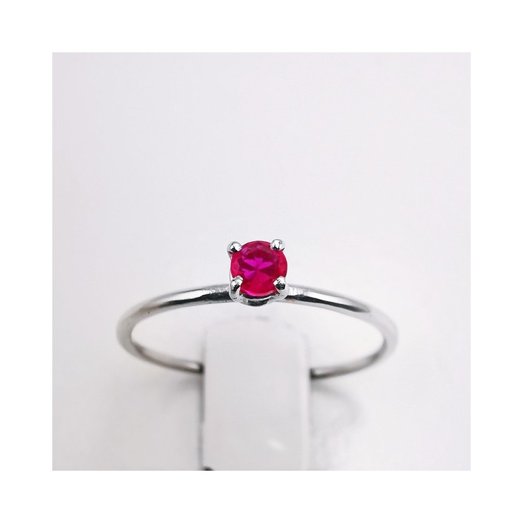 Bague "Origine" Rubis Petit Modèle Or Blanc 750 - 18 carats