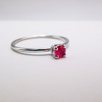 Bague "Origine" Rubis Petit Modèle Or Blanc 750 - 18 carats