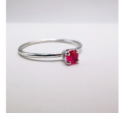 Bague "Origine" Rubis Petit Modèle Or Blanc 750 - 18 carats