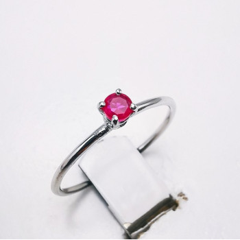 Bague "Origine" Rubis Petit Modèle Or Blanc 750 - 18 carats