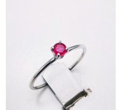 Bague "Origine" Rubis Petit Modèle Or Blanc 750 - 18 carats