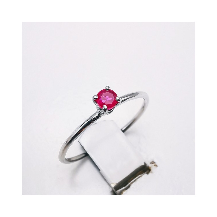 Bague "Origine" Rubis Petit Modèle Or Blanc 750 - 18 carats