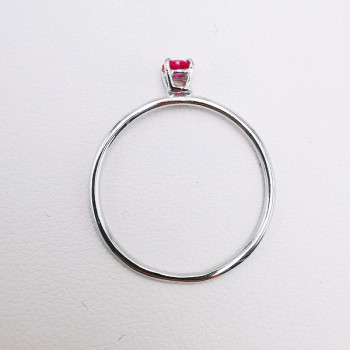 Bague "Origine" Rubis Petit Modèle Or Blanc 750 - 18 carats