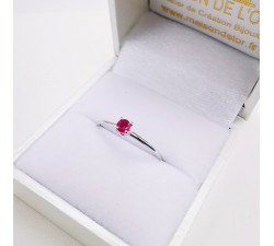 Bague "Origine" Rubis Petit Modèle Or Blanc 750 - 18 carats