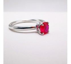 Bague "Origine" Rubis Grand Modèle Or Blanc 750 - 18 carats