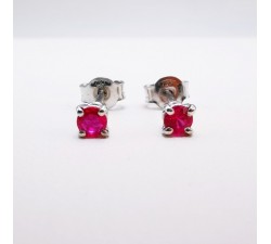 Boucles d'oreilles "Origine" Rubis Petit Modèle Or Blanc 750 - 18 carats