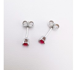 Boucles d'oreilles "Origine" Rubis Petit Modèle Or Blanc 750 - 18 carats