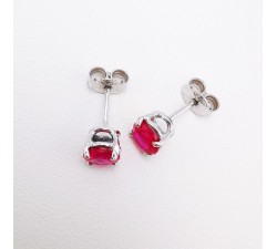 Boucles d'oreilles "Origine" Rubis Grand Modèle Or Blanc 750 - 18 carats