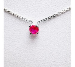 Collier "Origine" Rubis Petit Modèle Or Blanc 750 - 18 carats