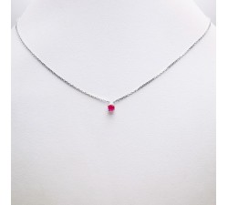 Collier "Origine" Rubis Petit Modèle Or Blanc 750 - 18 carats